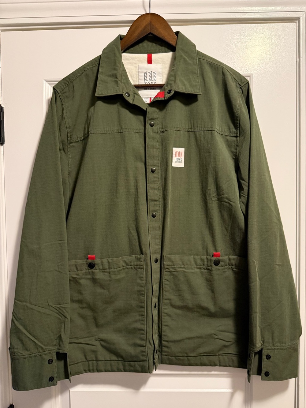 Topo Designs Dirt Shirt Jacket Olive Green Chore Coat Men’s Large